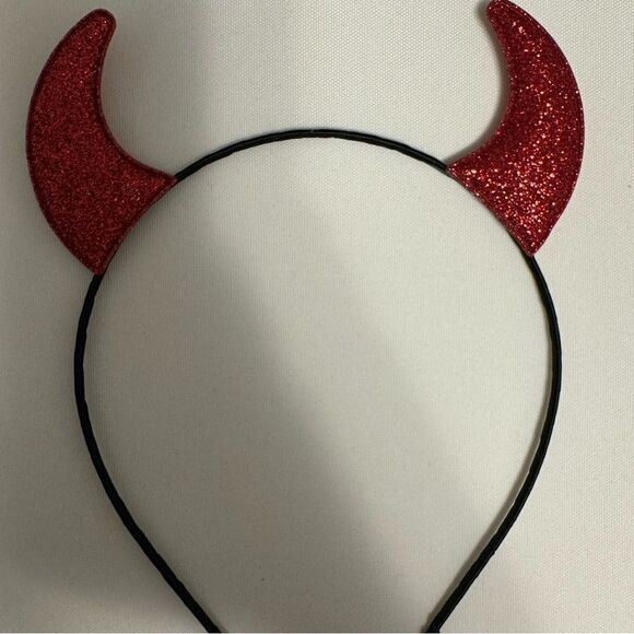 Anna Belen Devil Horns Halloween Headband O/S Red Glitter - Picture 2 of 2